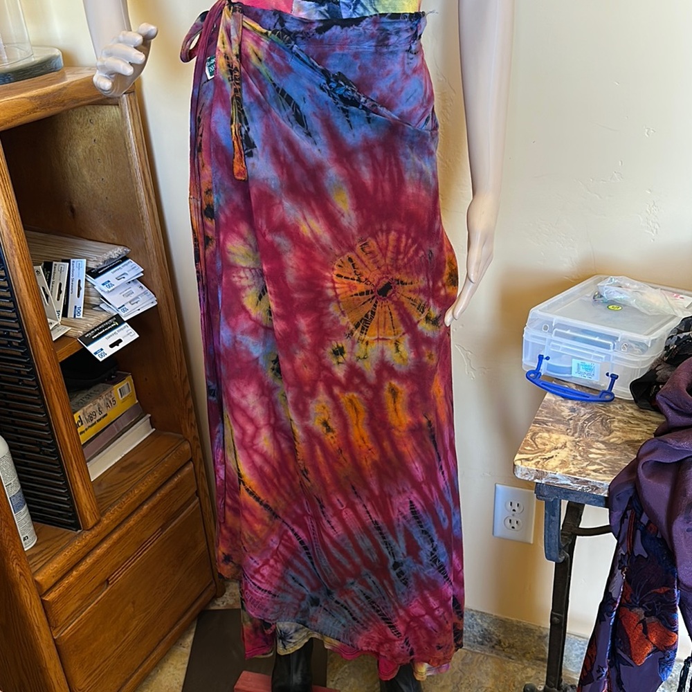 Tie-Dye Wrap Skirt